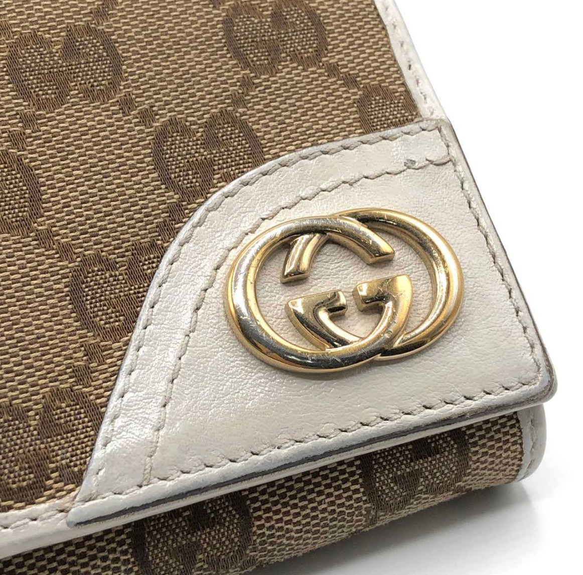 Gucci Portefeuille Long GG Canvas Beige/Blanc