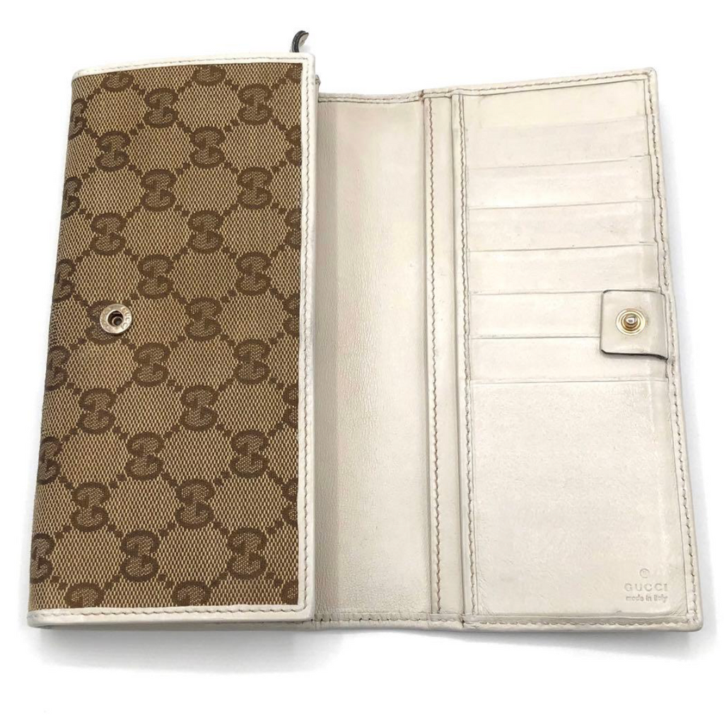 Gucci Portefeuille Long GG Canvas Beige/Blanc
