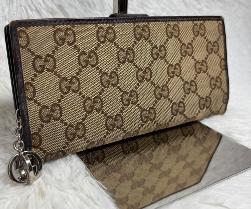 Gucci Portefeuille Long GG Canvas Marron – Interlocking Charm