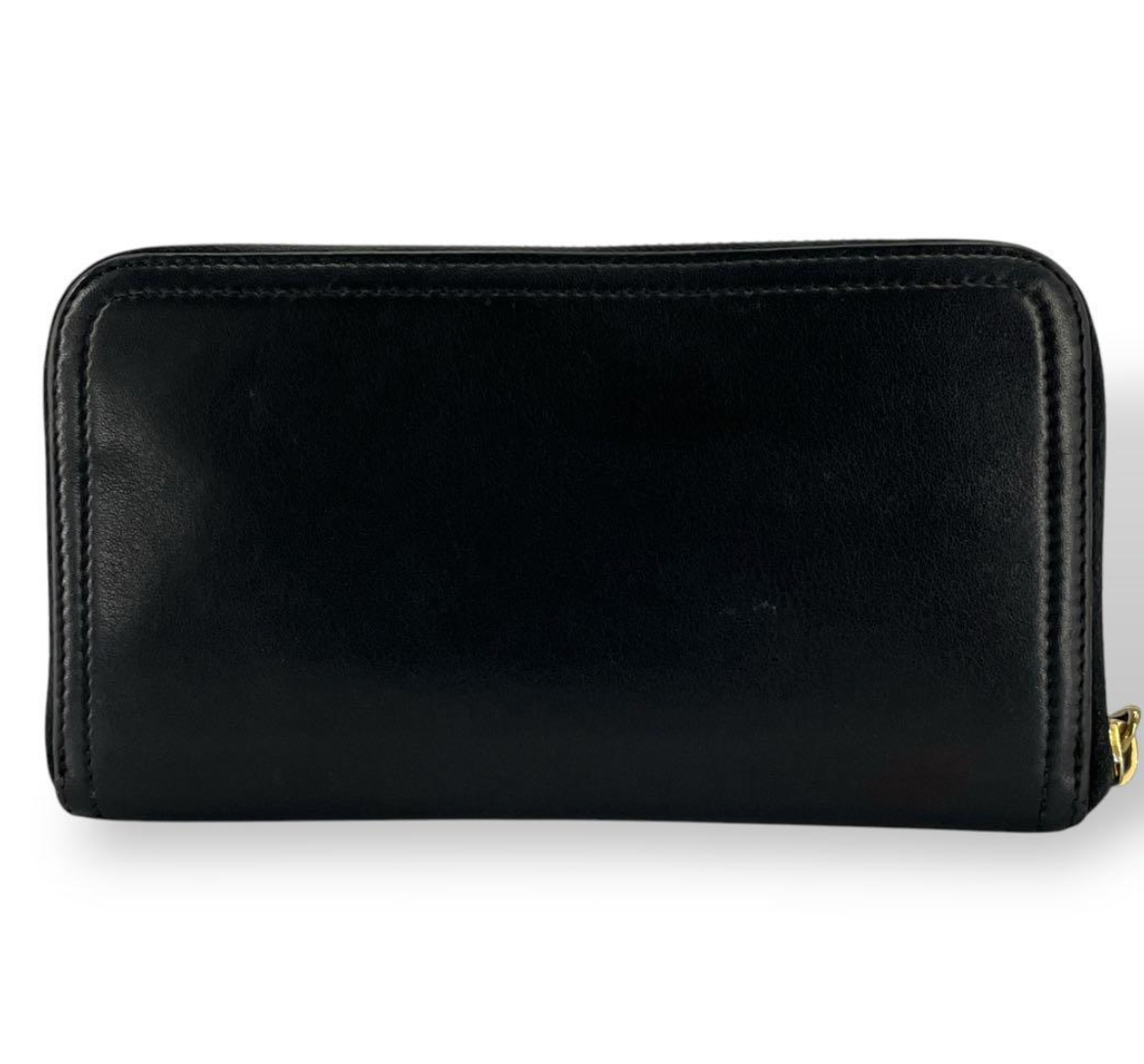 Prada Portefeuille Long Noir Saffiano – Zip – Logo Métal – Unisexe