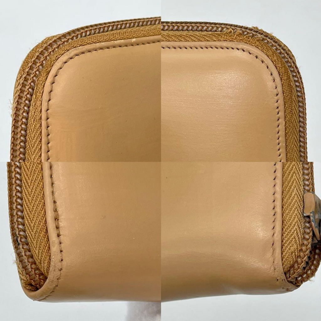 Prada Portefeuille Long Beige – Cuir – Zip – Triangle Logo – Avec Boîte & Carte