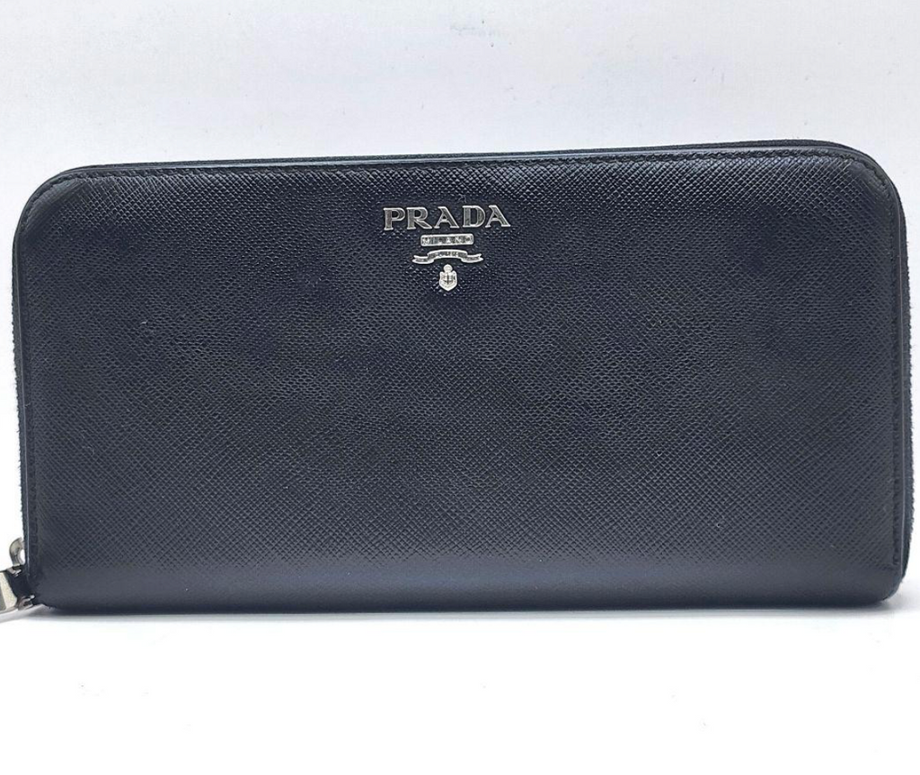 Prada Portefeuille Long Noir – Zip – Cuir