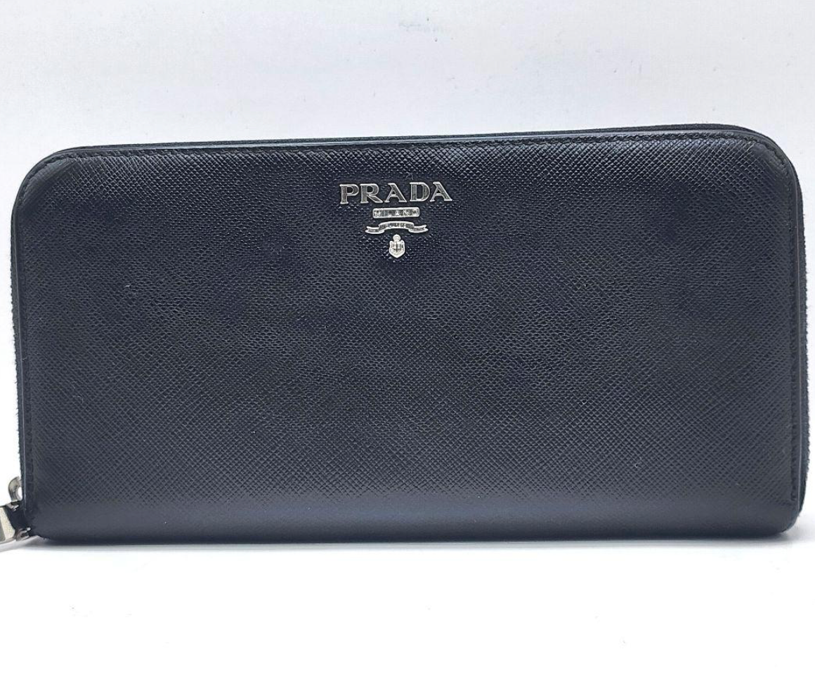 Prada Portefeuille Long Noir – Zip – Cuir