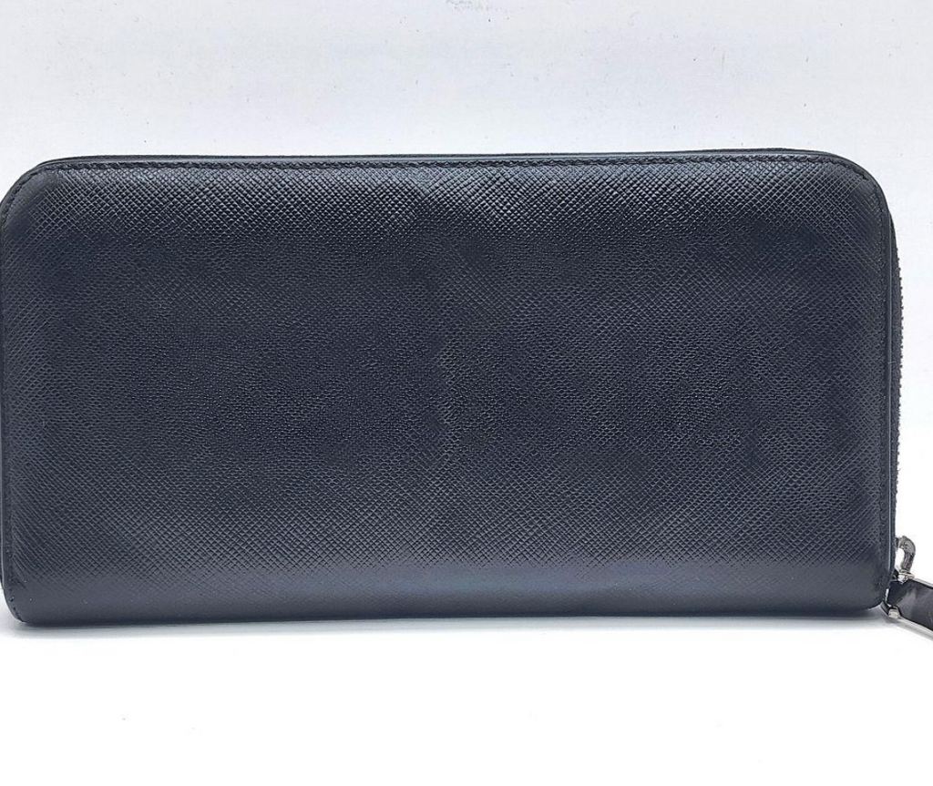 Prada Portefeuille Long Noir – Zip – Cuir