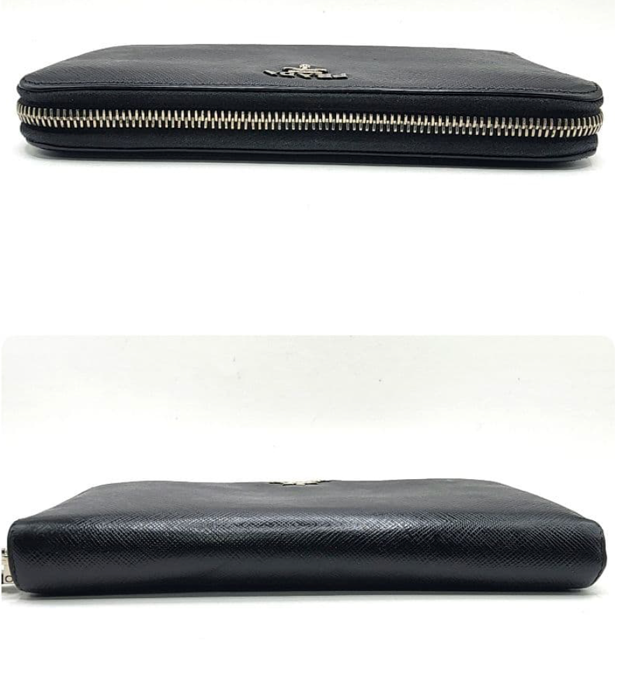 Prada Portefeuille Long Noir – Zip – Cuir