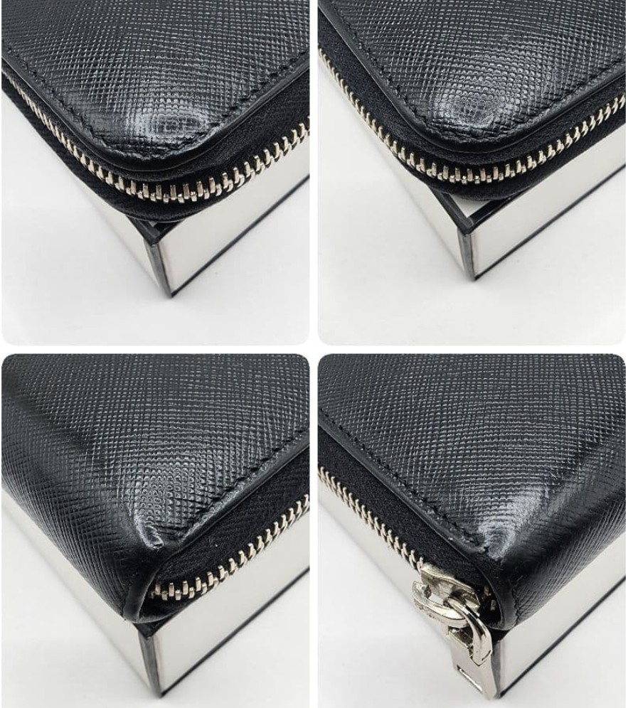 Prada Portefeuille Long Noir – Zip – Cuir
