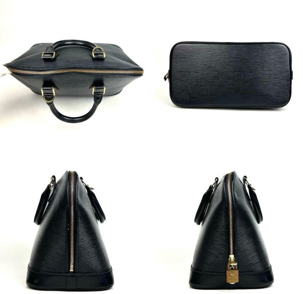 Louis Vuitton Alma Epi Black Leather Tote Bag M52142