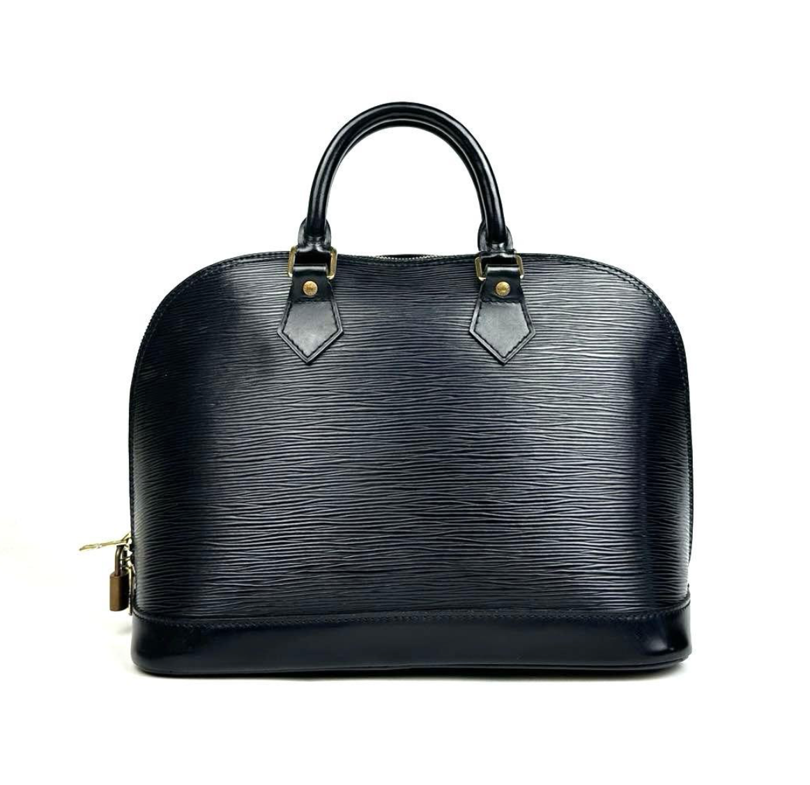 Louis Vuitton Alma Epi Black Leather Tote Bag M52142