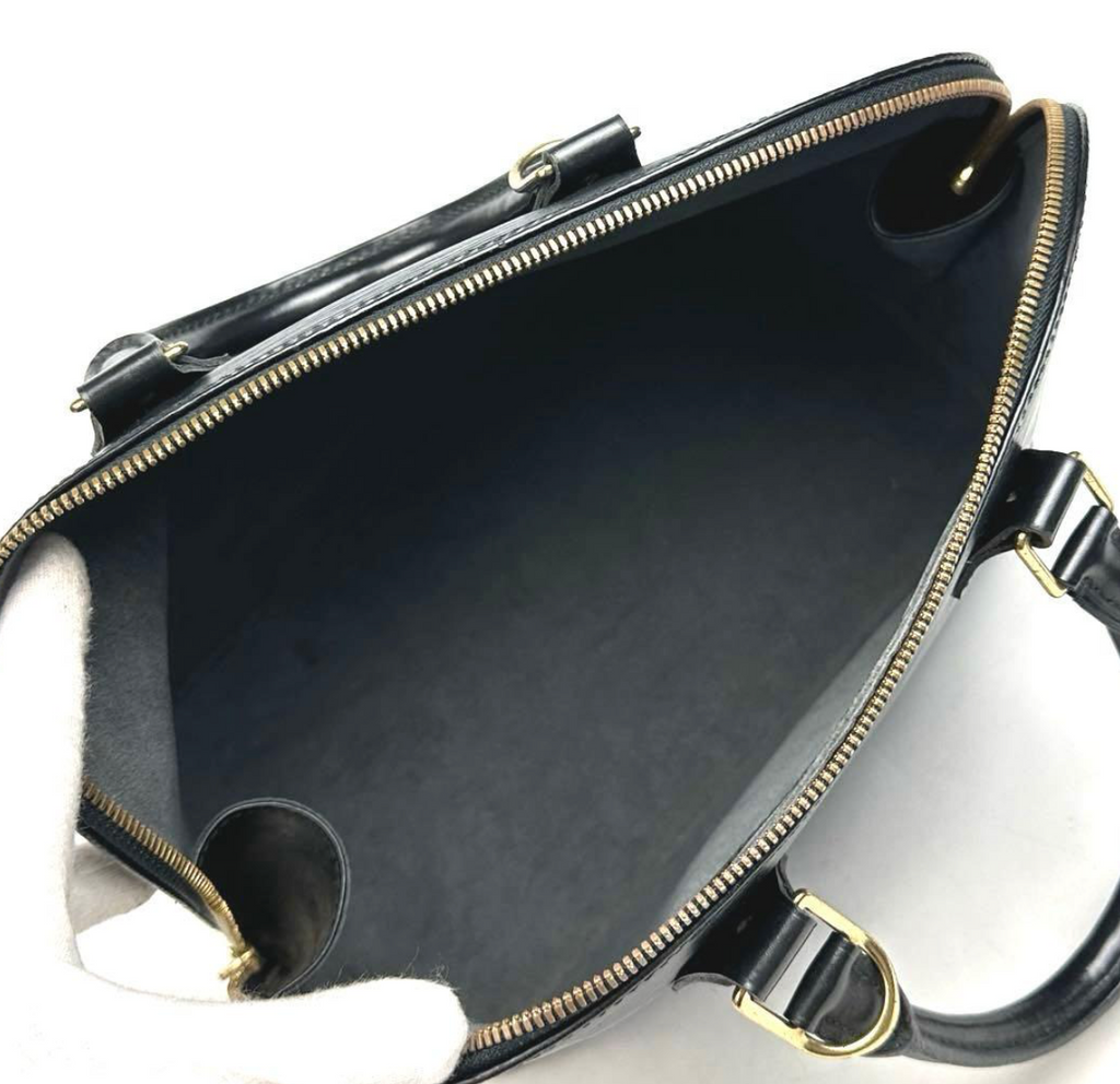 Louis Vuitton Alma Epi Black Leather Tote Bag M52142