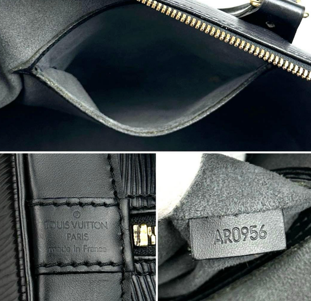 Louis Vuitton Alma Epi Black Leather Tote Bag M52142