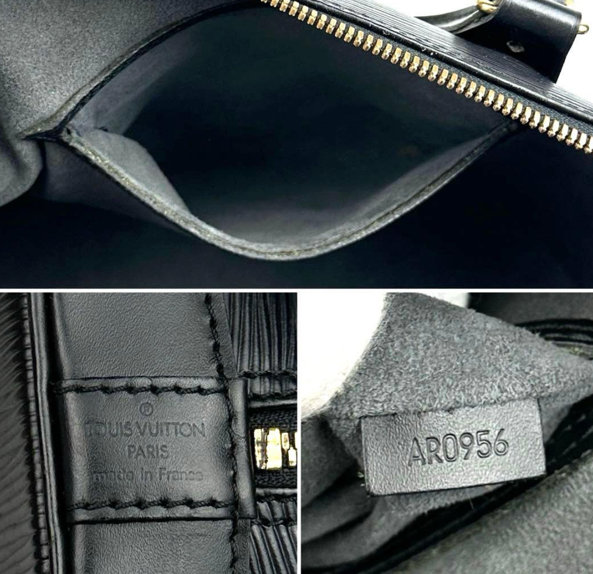 Louis Vuitton Alma Epi Black Leather Tote Bag M52142