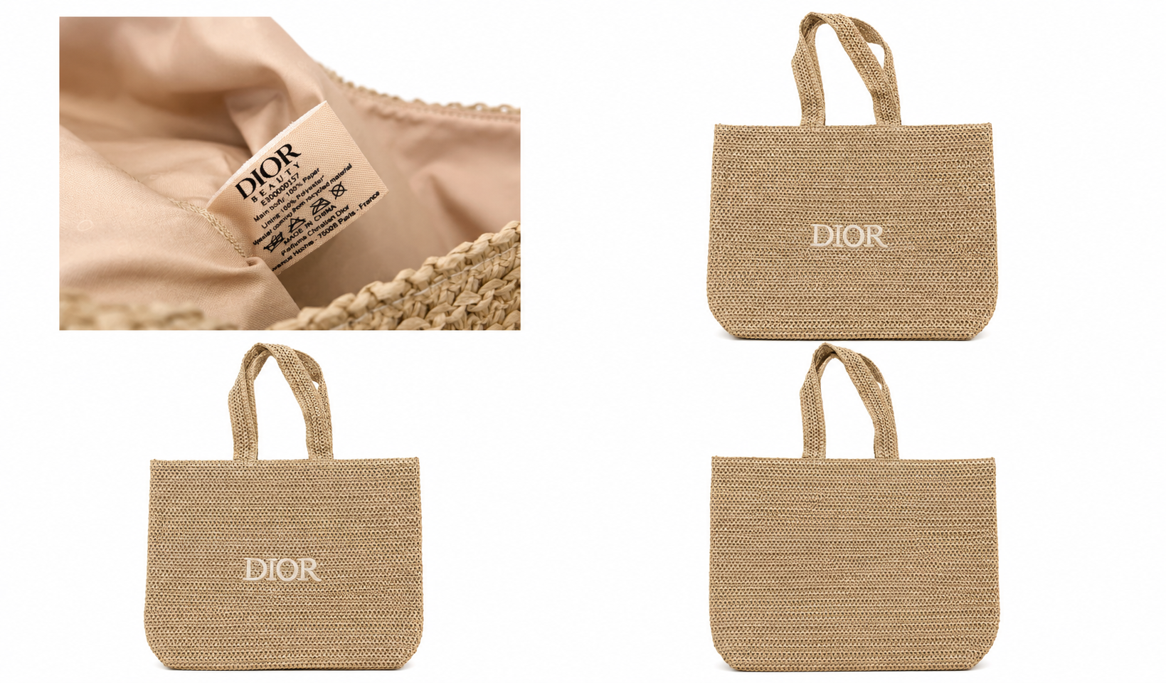 Tote bag Dior Beauty Raphia